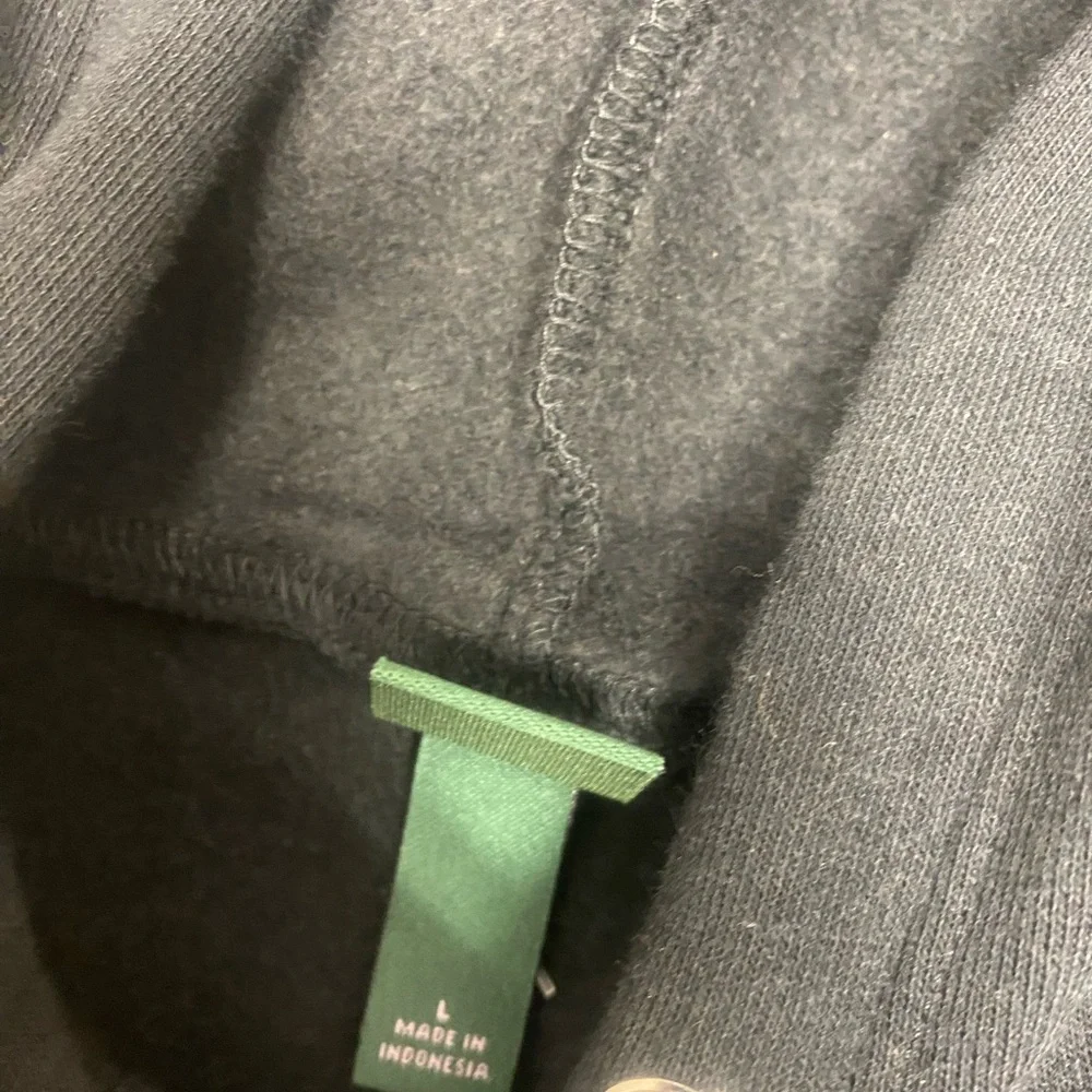 wild fable Black Cropped Hoodie with White Drawstrings - Picture 4 of 7